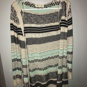 tribal print cardigan